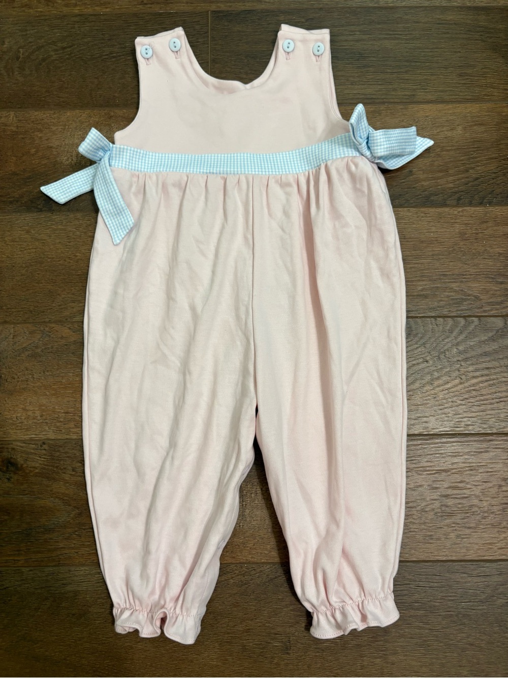 Lullaby Set Baby Girl Bubble Romper 6M Pink Blue Gingham Bow Easter Outfit NWT